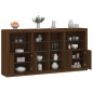 vidaXL Sideboard mit LED-Leuchten Braun Eichen-Optik 202x37x100 cm vidaXL Sideboard mit LED-Leuchten Braun Eichen-Optik 202x37x100 cm