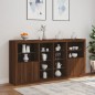 vidaXL Sideboard mit LED-Leuchten Braun Eichen-Optik 202x37x100 cm vidaXL Sideboard mit LED-Leuchten Braun Eichen-Optik 202x37x100 cm