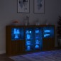 vidaXL Sideboard mit LED-Leuchten Braun Eichen-Optik 202x37x100 cm vidaXL Sideboard mit LED-Leuchten Braun Eichen-Optik 202x37x100 cm