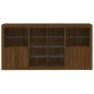 vidaXL Sideboard mit LED-Leuchten Braun Eichen-Optik 202x37x100 cm vidaXL Sideboard mit LED-Leuchten Braun Eichen-Optik 202x37x100 cm