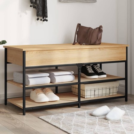 vidaXL Schuhbank Sonoma-Eiche 100x42,5x50 cm Holzwerkstoff