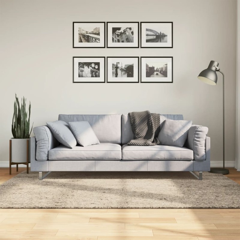 vidaXL Teppich ISTAN Hochflor Glänzend Beige 140x200 cm vidaXL Teppich ISTAN Hochflor Glänzend Beige 140x200 cm