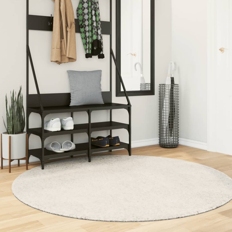 vidaXL Teppich ISTAN Hochflor Glänzend Creme Ø 160 cm vidaXL Teppich ISTAN Hochflor Glänzend Creme Ø 160 cm