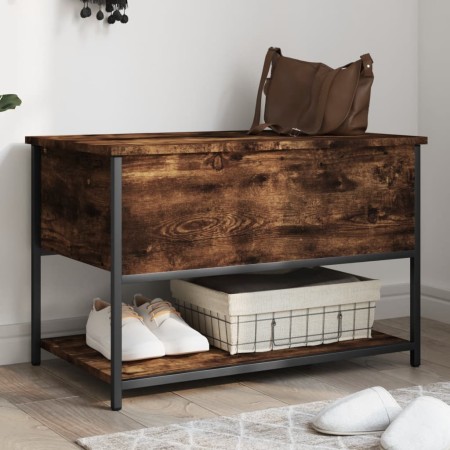 vidaXL Sitzbank mit Stauraum Räuchereiche 70x42,5x47 cm Holzwerkstoff
