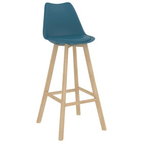 vidaXL Barhocker 2 Stk. Türkis PP und Massivholz Buche