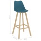 vidaXL Barhocker 2 Stk. Türkis PP und Massivholz Buche vidaXL Barhocker 2 Stk. Türkis PP und Massivholz Buche