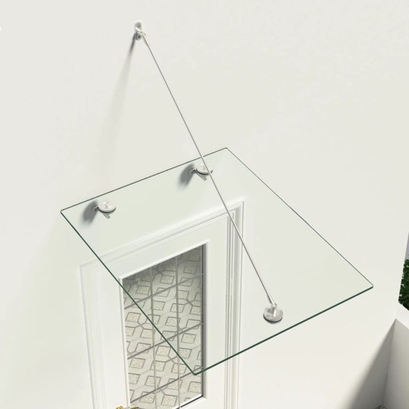 vidaXL Vordach aus VSG-Glas 90x75 cm Edelstahl vidaXL Vordach aus VSG-Glas 90x75 cm Edelstahl