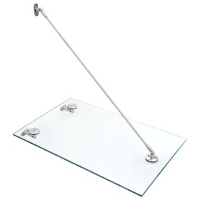vidaXL Vordach aus VSG-Glas 90x75 cm Edelstahl