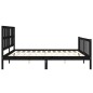 Massivholzbett mit Kopfteil Schwarz 200x200 cm Massivholzbett mit Kopfteil Schwarz 200x200 cm