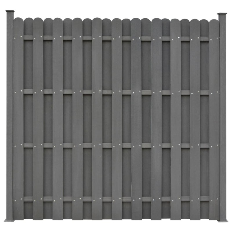 vidaXL Zaunelement mit 2 Pfosten WPC 180x180 cm Grau vidaXL Zaunelement mit 2 Pfosten WPC 180x180 cm Grau