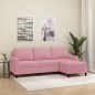 vidaXL 3-Sitzer-Sofa mit Hocker Rosa 180 cm Samt vidaXL 3-Sitzer-Sofa mit Hocker Rosa 180 cm Samt