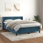 vidaXL Boxspringbett mit Matratze Dunkelblau 140x200 cm Samt vidaXL Boxspringbett mit Matratze Dunkelblau 140x200 cm Samt