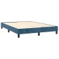 vidaXL Boxspringbett mit Matratze Dunkelblau 140x200 cm Samt vidaXL Boxspringbett mit Matratze Dunkelblau 140x200 cm Samt