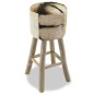 vidaXL Barhocker Echtleder und Teak Massivholz vidaXL Barhocker Echtleder und Teak Massivholz