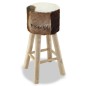 vidaXL Barhocker Echtleder und Teak Massivholz vidaXL Barhocker Echtleder und Teak Massivholz