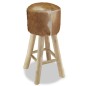 vidaXL Barhocker Echtleder und Teak Massivholz vidaXL Barhocker Echtleder und Teak Massivholz