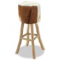 vidaXL Barhocker Echtleder und Teak Massivholz vidaXL Barhocker Echtleder und Teak Massivholz