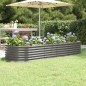 vidaXL Hochbeet Pulverbeschichteter Stahl 224x80x36 cm Grau vidaXL Hochbeet Pulverbeschichteter Stahl 224x80x36 cm Grau