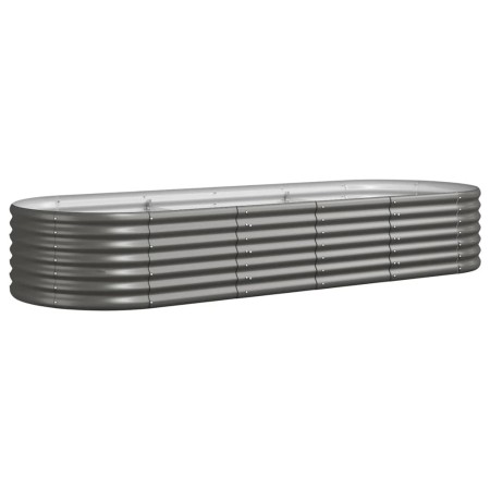 vidaXL Hochbeet Pulverbeschichteter Stahl 224x80x36 cm Grau