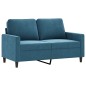 vidaXL 3-tlg. Sofagarnitur mit Kissen Blau Samt vidaXL 3-tlg. Sofagarnitur mit Kissen Blau Samt