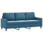 vidaXL 3-tlg. Sofagarnitur mit Kissen Blau Samt vidaXL 3-tlg. Sofagarnitur mit Kissen Blau Samt