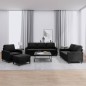 vidaXL 4-tlg. Sofagarnitur mit Kissen Schwarz Samt vidaXL 4-tlg. Sofagarnitur mit Kissen Schwarz Samt