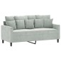vidaXL 2-Sitzer-Sofa Hellgrau 140 cm Samt vidaXL 2-Sitzer-Sofa Hellgrau 140 cm Samt