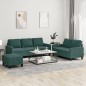 vidaXL 3-tlg. Sofagarnitur mit Kissen Dunkelgrün Samt vidaXL 3-tlg. Sofagarnitur mit Kissen Dunkelgrün Samt