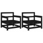 vidaXL Gartenstühle 2 Stk. Schwarz Massivholz Kiefer vidaXL Gartenstühle 2 Stk. Schwarz Massivholz Kiefer