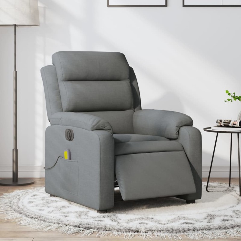 vidaXL Massagesessel Elektrisch Dunkelgrau Stoff vidaXL Massagesessel Elektrisch Dunkelgrau Stoff