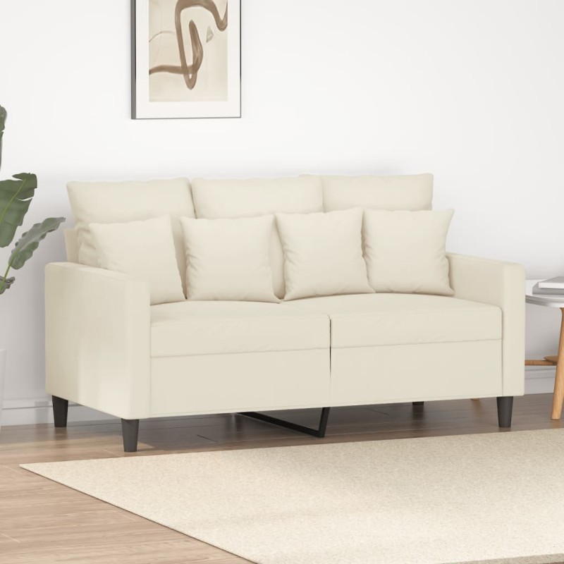 vidaXL 2-Sitzer-Sofa Creme 120 cm Samt vidaXL 2-Sitzer-Sofa Creme 120 cm Samt
