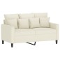 vidaXL 2-Sitzer-Sofa Creme 120 cm Samt vidaXL 2-Sitzer-Sofa Creme 120 cm Samt