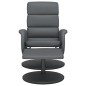 vidaXL Relaxsessel mit Fußhocker Grau Kunstleder vidaXL Relaxsessel mit Fußhocker Grau Kunstleder