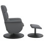 vidaXL Relaxsessel mit Fußhocker Grau Kunstleder vidaXL Relaxsessel mit Fußhocker Grau Kunstleder