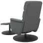 vidaXL Relaxsessel mit Fußhocker Grau Kunstleder vidaXL Relaxsessel mit Fußhocker Grau Kunstleder