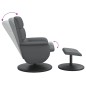 vidaXL Relaxsessel mit Fußhocker Grau Kunstleder vidaXL Relaxsessel mit Fußhocker Grau Kunstleder