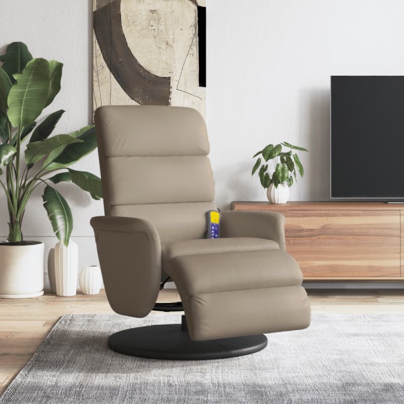 vidaXL Massagesessel mit Fußteil Cappuccino-Braun Kunstleder vidaXL Massagesessel mit Fußteil Cappuccino-Braun Kunstleder