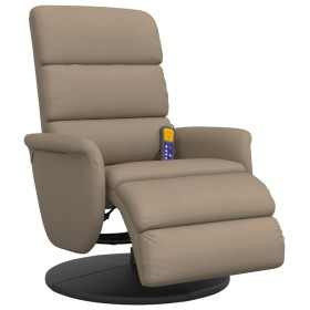 vidaXL Massagesessel mit Fußteil Cappuccino-Braun Kunstleder