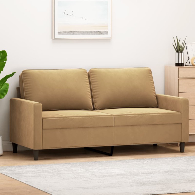 vidaXL 2-Sitzer-Sofa Braun 140 cm Samt vidaXL 2-Sitzer-Sofa Braun 140 cm Samt