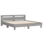 vidaXL Bettgestell mit Kopfteil Grau Sonoma 200x200cm Holzwerkstoff vidaXL Bettgestell mit Kopfteil Grau Sonoma 200x200cm Holzwerkstoff