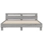 vidaXL Bettgestell mit Kopfteil Grau Sonoma 200x200cm Holzwerkstoff vidaXL Bettgestell mit Kopfteil Grau Sonoma 200x200cm Holzwerkstoff