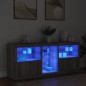 vidaXL Sideboard mit LED-Leuchten Grau Sonoma 162x37x67 cm vidaXL Sideboard mit LED-Leuchten Grau Sonoma 162x37x67 cm