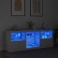 vidaXL Sideboard mit LED-Leuchten Weiß 181,5x37x67 cm vidaXL Sideboard mit LED-Leuchten Weiß 181,5x37x67 cm