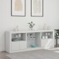 vidaXL Sideboard mit LED-Leuchten Weiß 181,5x37x67 cm vidaXL Sideboard mit LED-Leuchten Weiß 181,5x37x67 cm