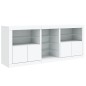 vidaXL Sideboard mit LED-Leuchten Weiß 181,5x37x67 cm vidaXL Sideboard mit LED-Leuchten Weiß 181,5x37x67 cm