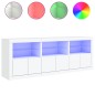 vidaXL Sideboard mit LED-Leuchten Weiß 181,5x37x67 cm vidaXL Sideboard mit LED-Leuchten Weiß 181,5x37x67 cm