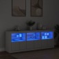 vidaXL Sideboard mit LED-Leuchten Weiß 181,5x37x67 cm vidaXL Sideboard mit LED-Leuchten Weiß 181,5x37x67 cm
