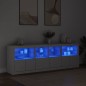 vidaXL Sideboard mit LED-Leuchten Weiß 202x37x67 cm vidaXL Sideboard mit LED-Leuchten Weiß 202x37x67 cm