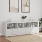 vidaXL Sideboard mit LED-Leuchten Weiß 202x37x67 cm vidaXL Sideboard mit LED-Leuchten Weiß 202x37x67 cm