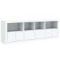 vidaXL Sideboard mit LED-Leuchten Weiß 202x37x67 cm vidaXL Sideboard mit LED-Leuchten Weiß 202x37x67 cm